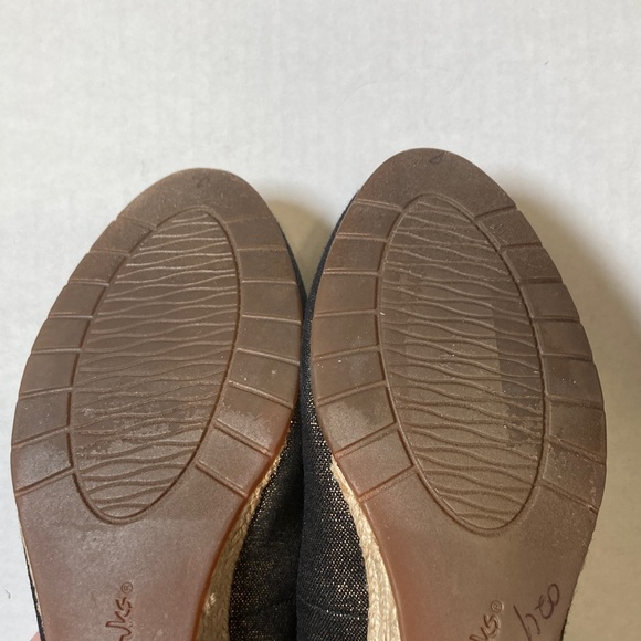 Clarks Mallory Luna Women's Wedge Heel Shoes Navy Gold Textile 26157539 Sz 8M - Picture 7 of 12